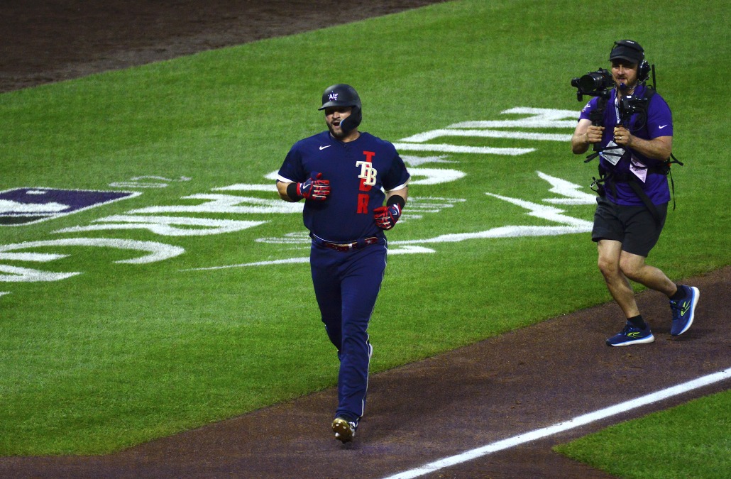 Rays catcher Mike Zunino after hitting a solo home run.