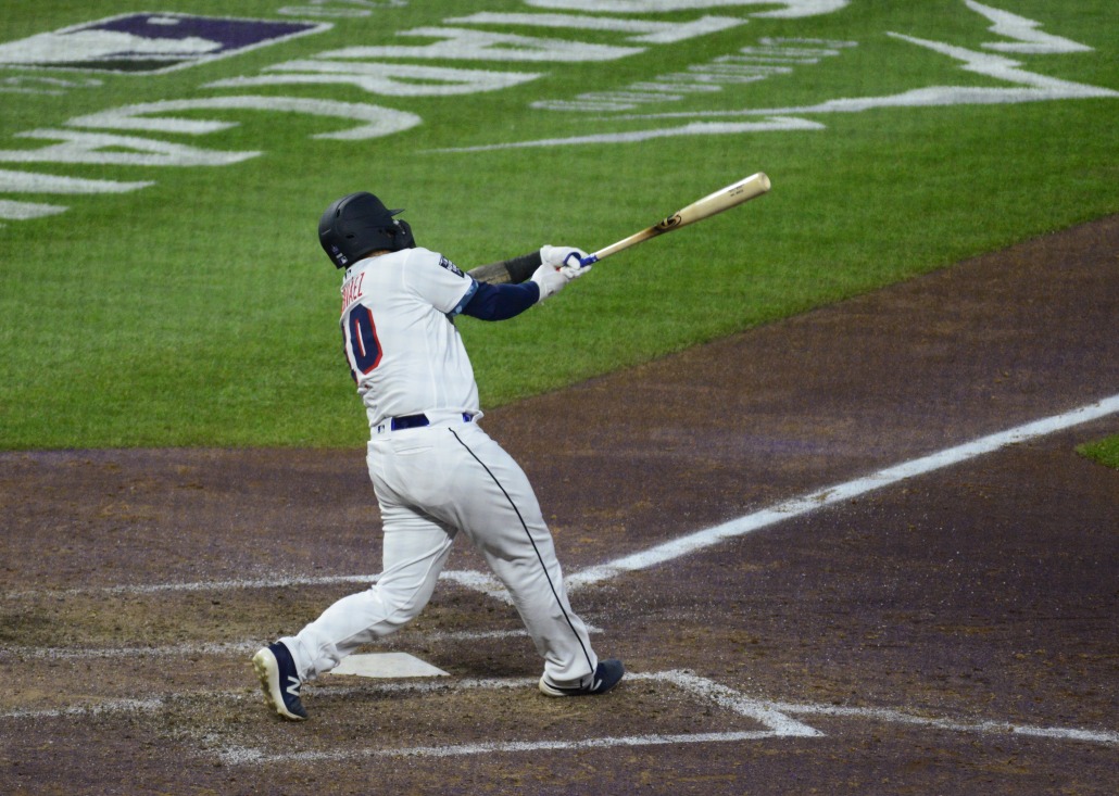 Brewers catcher Omar Narvarez.