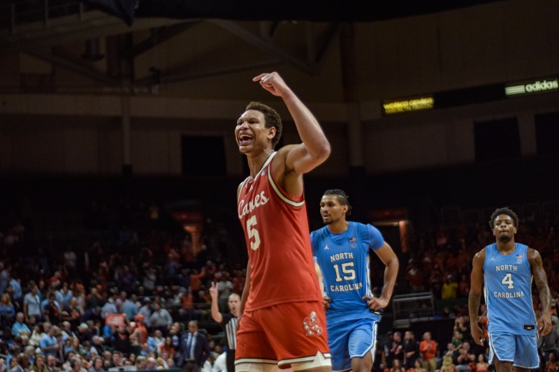 Hurricane hoops storm past No. 11 UNC, win 75-66