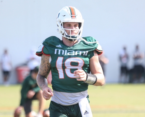 Tate Martell working at wide receiver