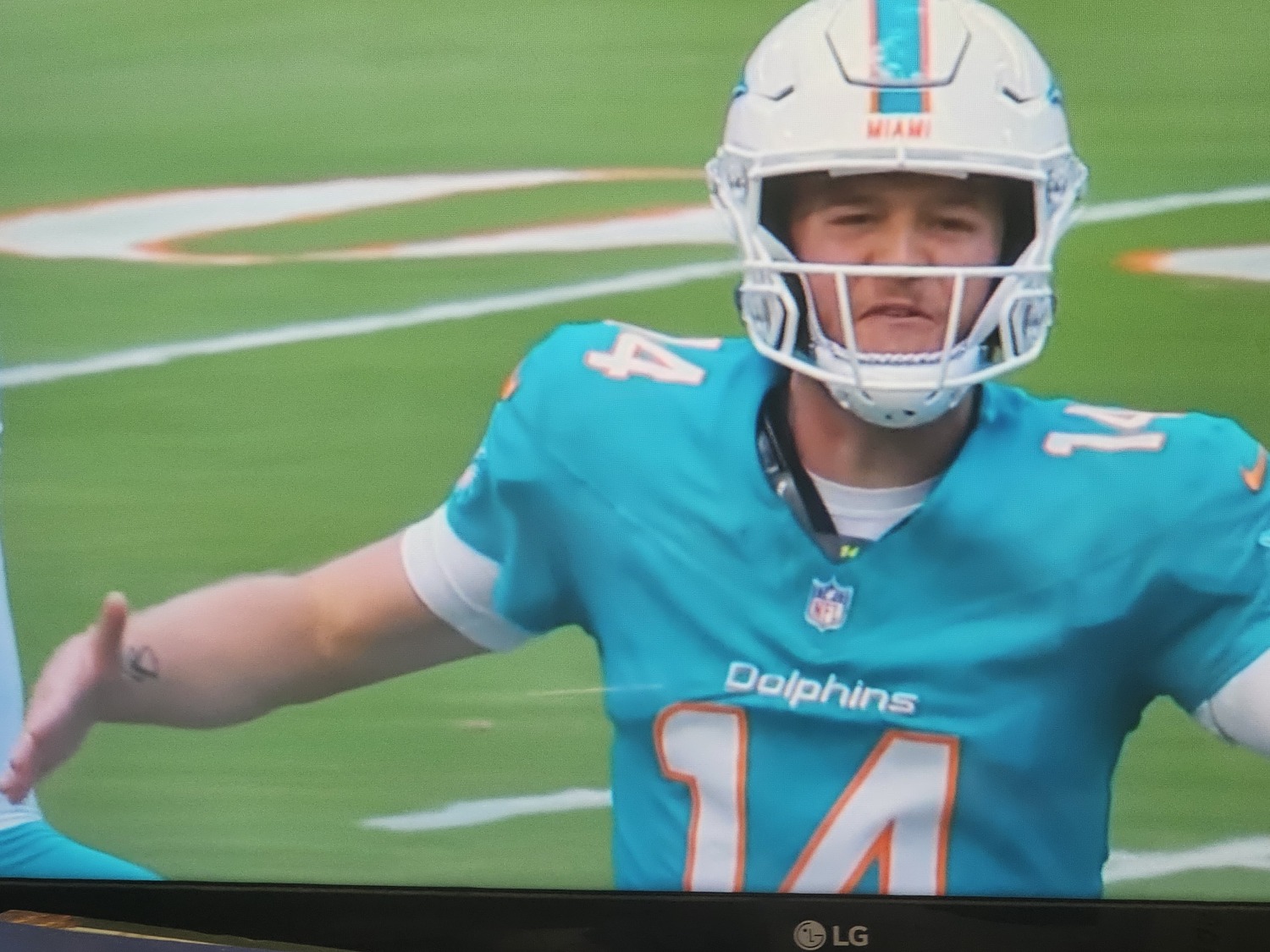 Quinn Ewers is the first Dolphins rookie quarterback to throw two first-half touchdown passes since Dan Marino.