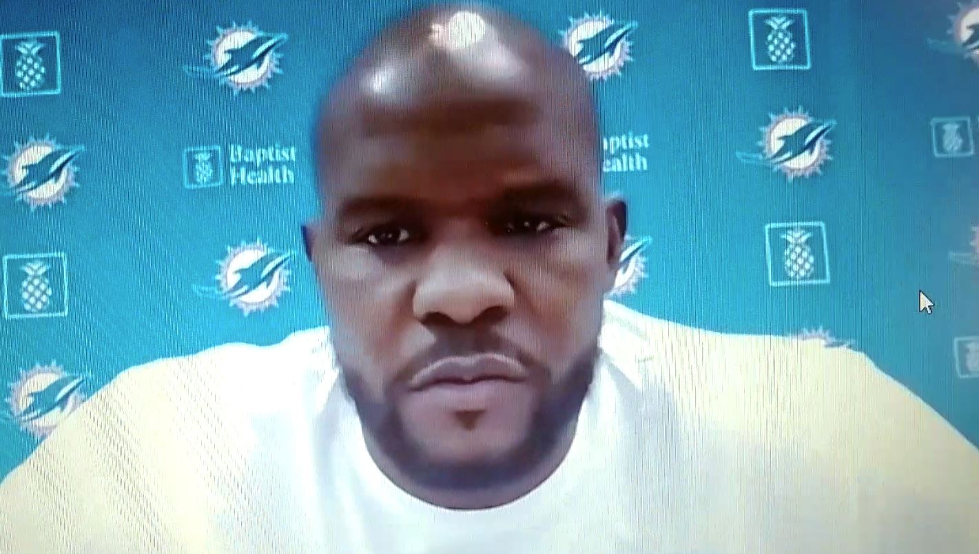 Dolphins coach Brian Flores discussed free agency, the draft and Tua Tagovailoa.
