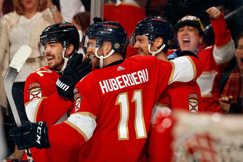 MacKenzie Weegar, left, and Jonathan Huberdeau were two of the Florida Panthers' most popular players. (Florida Panthers)