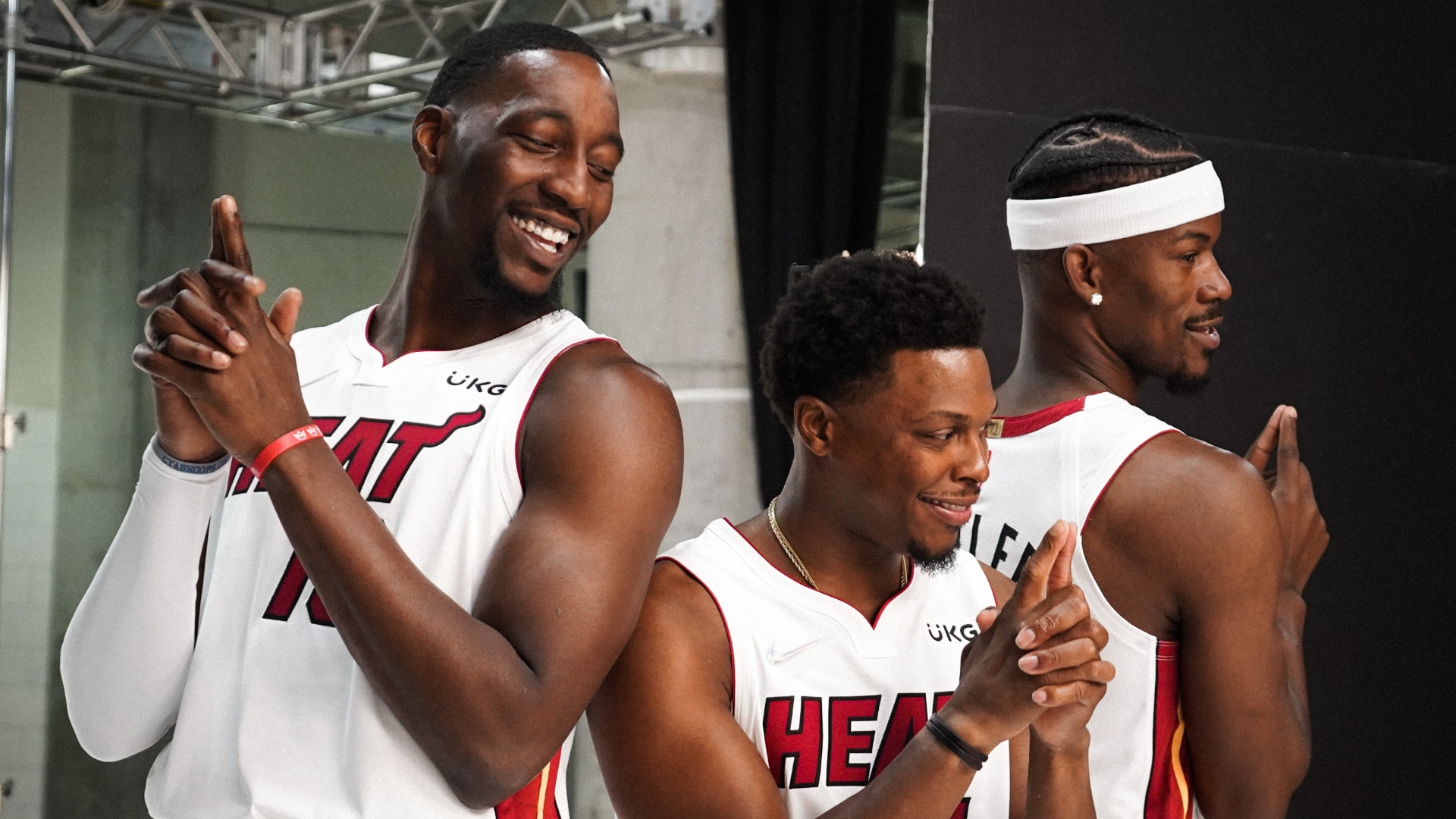 Jordan Crawford and John Wall sportin' their new Washington Wizards jerseys.