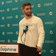 Josh Rosen discusses overcoming the negative perception about him during his introductory news conference with the Miami Dolphins. (Craig Davis)