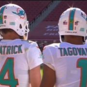 Changing of the guard at quarterback from the Miami Dolphins as Tua Tagovailoa takes over.