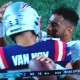 Tua Tagovailoa greets Kyle Van Noy after the Dolphins' win at New England.