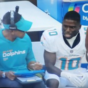 Dolphins receiver Tyreek Hill showed his frustration during the season-opening loss to the Colts.