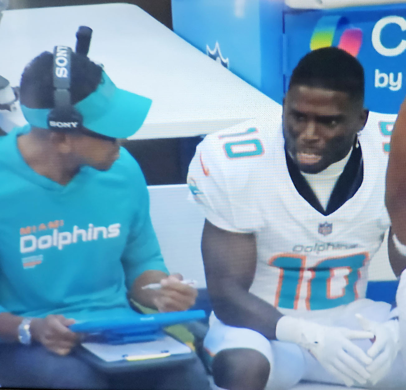 Dolphins receiver Tyreek Hill showed his frustration during the season-opening loss to the Colts.